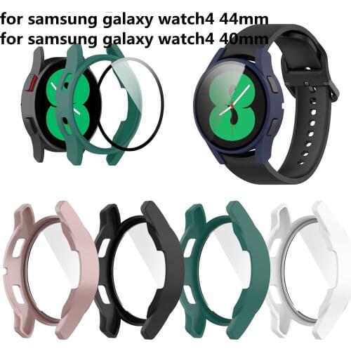 Tempered Film Color Protective Cover For Samsung Galaxy Watch 4 40MM 44mm Full Protector Screen Shell For Galaxy Watch4 PC Case
