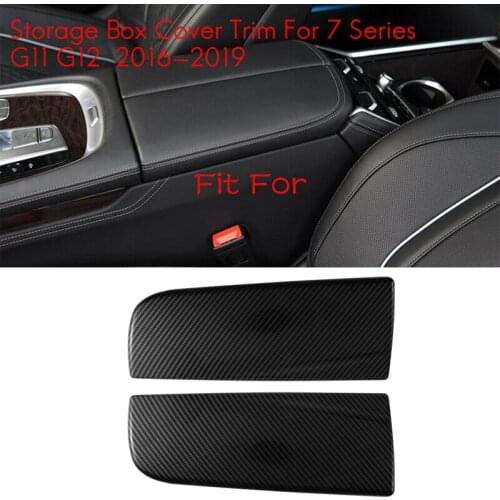 For -BMW 7 Series G11 G12 740 750 2016-2019 Carbon Fiber Car Interior Center Console Armrest Storage Box Cover Trim