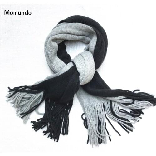 Two-Tone Design Winter Casual Fashion Couple Scarf Winter Man Tassel Long Cashmere Women Scarf