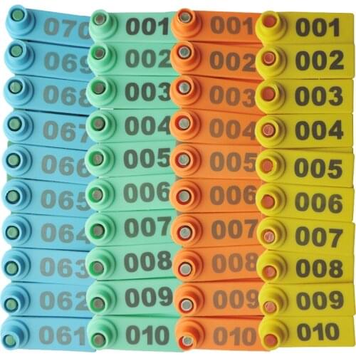 Farm Sheep Ear Tags No.001-500 Laser Type Sheep Ear Signage Copper Head Animal Livestock Supplies