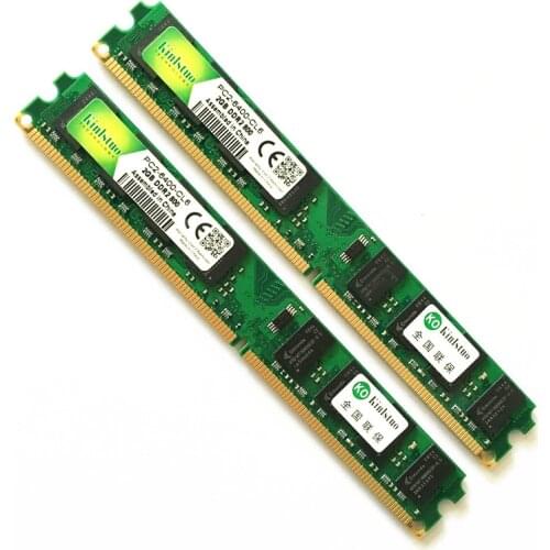 Kinlstuo New Sealed 4GB(2pcsX2GB) DDR2 2GB Ram 800Mhz PC2-6400U 240Pin 1.8V CL6 Desktop Memory