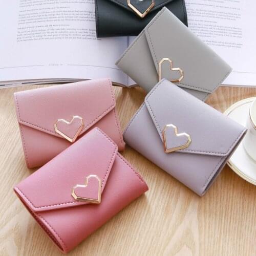 Short love wallet Cute Fashion Purse Leather Fashion Hasp Small Wallet Coin Purse Money Bag Credit Card Card Holder Card Case