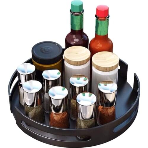 Lazy Susan Turntable Cabinet Organizer -9.8 inch Plastic Clear Spinning Organization & Storage Container Bin, 360 degree