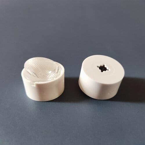 MGO-19.7 High quality Led Lens, Diagonal Bead lens, Lens Size: 19.7X14.9mm, Holder Diameter: 21.5mm, 30*45 degree, PMMA