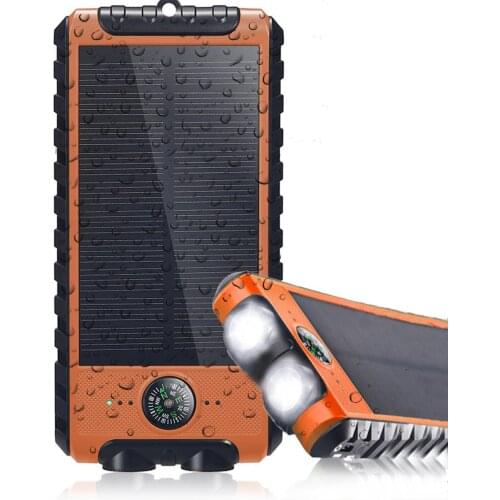 Solar mobile power supply large capacity three proof camping lamp polymer mobile phone charger 15000 Ma