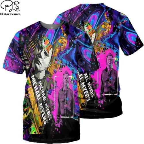 PLstar Cosmos Michael Myers Halloween 3D Printed Fashion Summer T-Shirts Short-Sleeve Tee Men/Women Casual Streetwear Style-M37