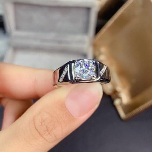 Moissanite ring wedding rings for couples 925 sterling silver mens ring GIA Engagement