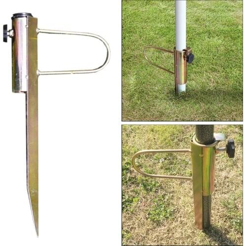 Metal Umbrella Base Holder Parasol Ground Spike Garden Peg Anchor Metal