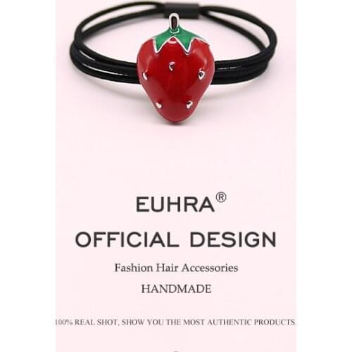 Sempli Elastic Hair Bands Strawberry Pineapple Fruit Ponytail High Elasticity Women Girls Carrot Hairband Children Rubber