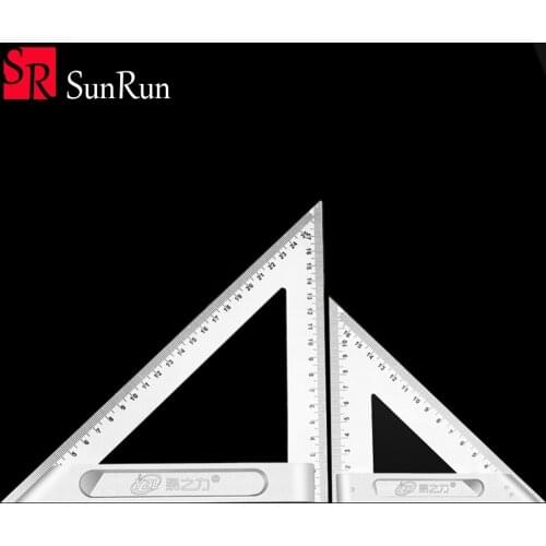 150mm/200mm length Triangle Ruler 45 Degree Aluminum alloy Triangular rule Woodworking measurement tool