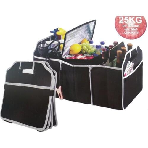 Car Trunk Storage Box Extra Large Collapsible Organizer With 3 Compartments Home Car Seat Organizer Car Accessories Interior