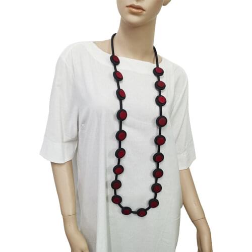 YD&YDBZ New Rubber Round Button Long Necklace Women Handmade Sweater Accessories Multi-color Party Necklace Decoration Jewelry