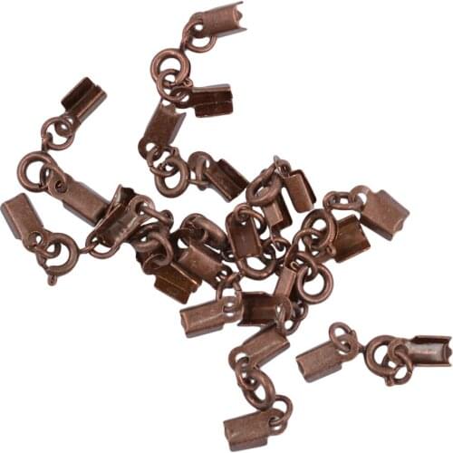 12pcs DIY Necklace Bracelet Ends Bead Caps Clasp Cord End Clasps Crimp Clips