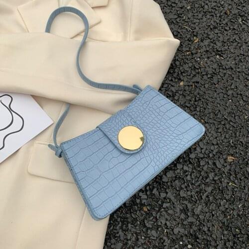 Womens Bag 2021 New Crocodile Pattern Korean-Style All-match Shoulder Bag Fashion Pu Underarm Bag Ins Summer Bags Small Bag