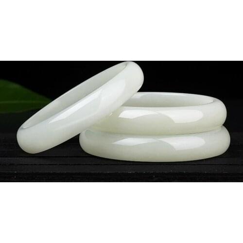 Natural Hetian Jades Women Amulet Nephrite Jades Bangles Jewelry