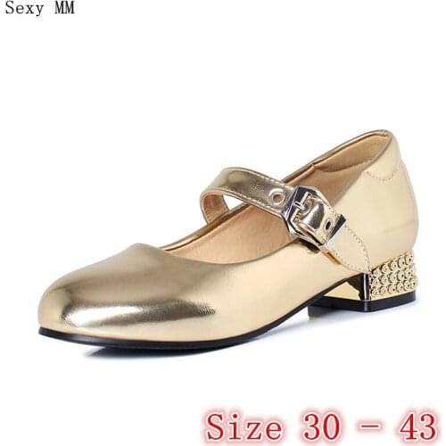 Women High Heel Sandals Square heel Mary Janes Shoes Woman Low High Heels Ladies Pumps Small Plus Size 30 31 32 33 - 40 41 42 43