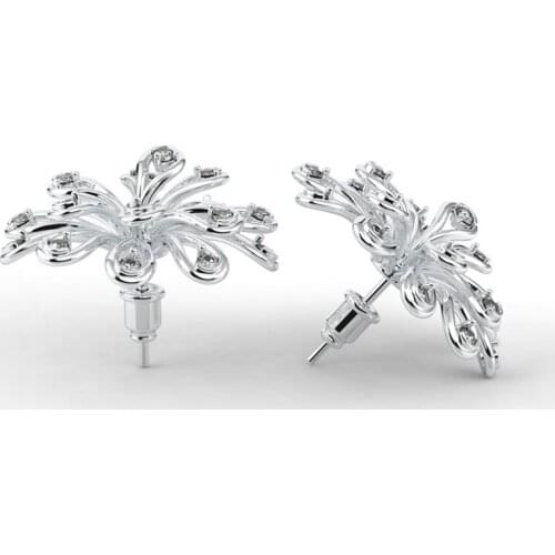 Hot Sell AAA Cubic Zircon Flower Stud Earrings Women Sweet Fashion Wreath Ear Jewelry Gift