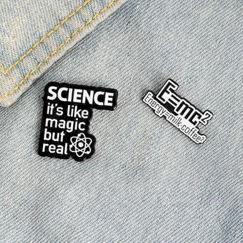 Science is Magic but real Enamel Pin Custom Brooches Fun Energy Quote Badge for Bag Lapel Pin Buckle Jewelry Gift for Friends