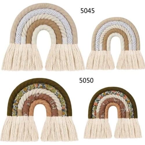 1 Pc DIY Rope Rainbow Tapestry Wall Hanging Toys Handmade Weaving Ornament Nordic Baby Kids Room Decor Home Decoration
