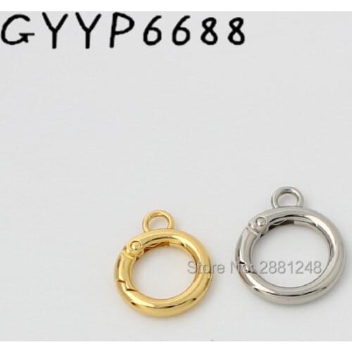 10pcs 16mm 19mm k gold Spring O Rings bag hook Snap Clasp Clip Trigger Spring Keyring Buckle Openable Leather bags accessories