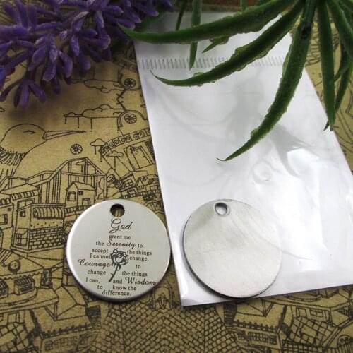 10pcs--"God grant me the serenity to accept..."stainless steel charms 5 styles for choosing DIY Charms for necklace bracelets