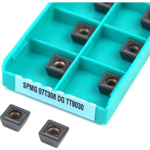 10pcs SPMG050204 060204 SPMG07T308 SPMG090408 SPMG110408 SPMG140520 DG TT9030 CNC lathe tools metal Carbide insert turning tools
