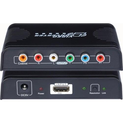 1080P HD HDMI-compatible To Ypbpr Component Coaxial Audio Video Converter Adapter for PS4 PS5 TV BOX DVD PC Laptop To Monitor