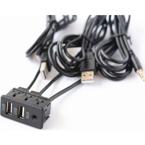 150CM 3 Styles Car Dash Flush Mount AUX USB Port Panel Auto Boat Dual USB Extension Cable Adapter for Volkswagen Toyota