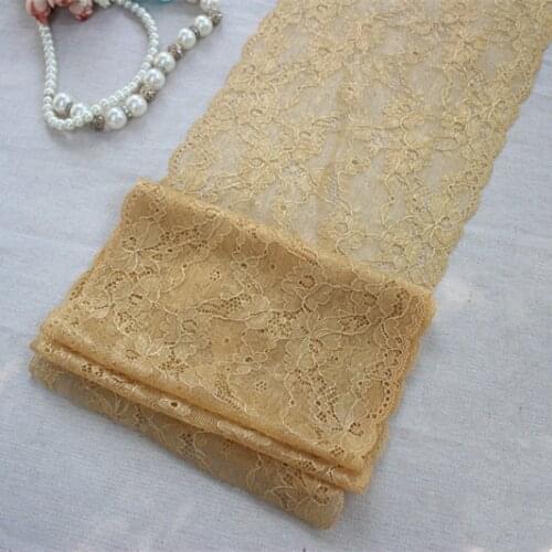 20cm 7.87inch wide-3yards/lot Gold Elastic Stretch Corded Tulle Lace Trim for Garment Decoration,Gold Lace Trim