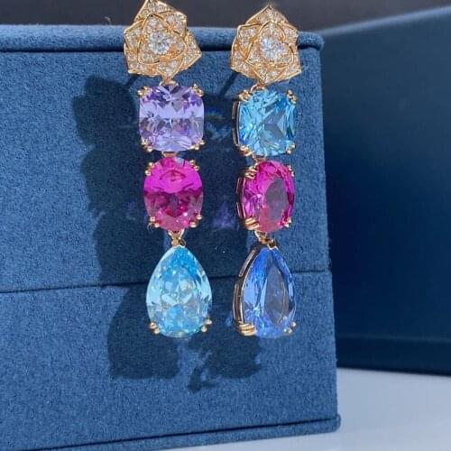 2020 S925 Sterling Silver Camellias Earring is Slightly Inlaid With Imported Zircon Luxury Atmosphere Rose Earring For Women