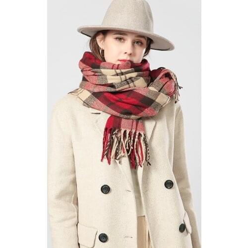 2020 high-end classic plaid scarf mens womens scarf winter cashmere-proof warm scarf holiday gift