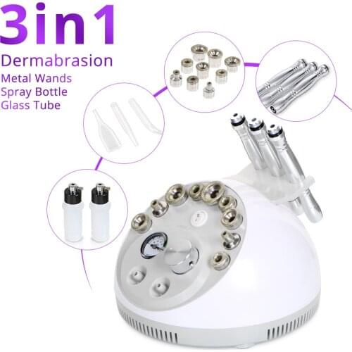 3 In 1 Home Use Anti Acne Pores Cleaning Deep Microdermabrasion Exfoliator Blemish Spa Device