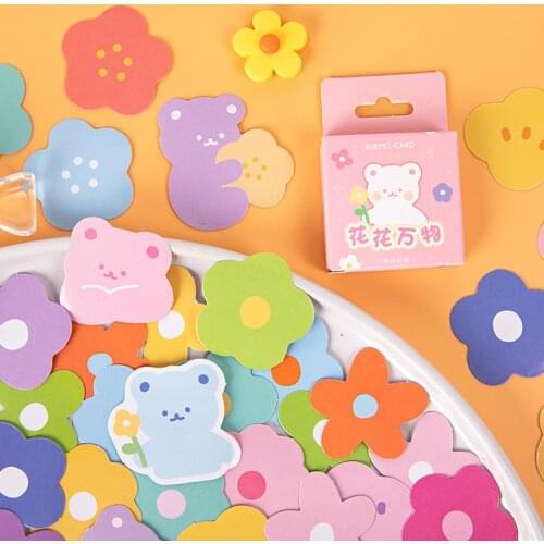 46 pcs/box Cute Bear flower Kawaii Stickers Scrapbooking Diy Journal Diary Stationery Sticker School Office Supplies