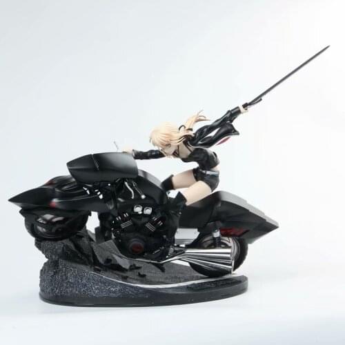 Anime Fate Grand Order Saber Arutoria Pendoragon motorbike Saber PVC Action Figure Collectible Model Toys For kids Gifts