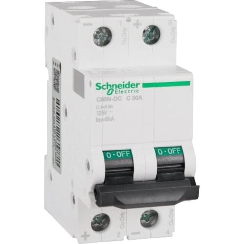 C65N-DC 2P C50A A9N22430 Circuit breaker, C curve, 50A, 2P, Icu=6kA