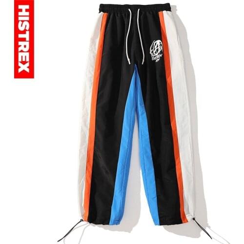 HISTREX 100% Nylon Stripe Pants Men Sweat Classic Wide Techwear Streetwear Japanese New Oversized Fashion Mens Trousers 7GEFT
