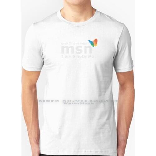 I Am A Hot Male Msn Y2k Internet Meme T Shirt 100% Pure Cotton Msn Chat Y2k Meme Internet 2000s Hotmail