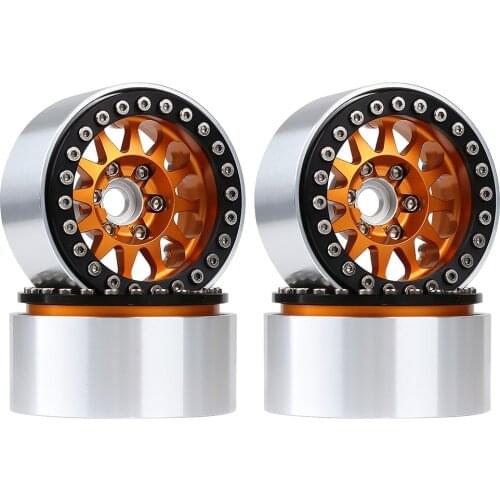INJORA 4PCS Metal Wheel Hub 1.9 Beadlock Wheel Rim for 1:10 RC Crawler Axial SCX10 SCX10 II 90046 AXI03007 Traxxas TRX-4