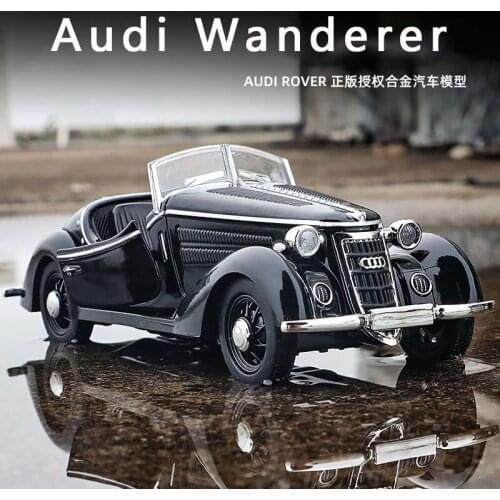 1:32 Rover W25K Audi Classic Car Model Sound And Light Pull Back Alloy Car Simulation Antique Car Boy Toy Car Decoration Gifts