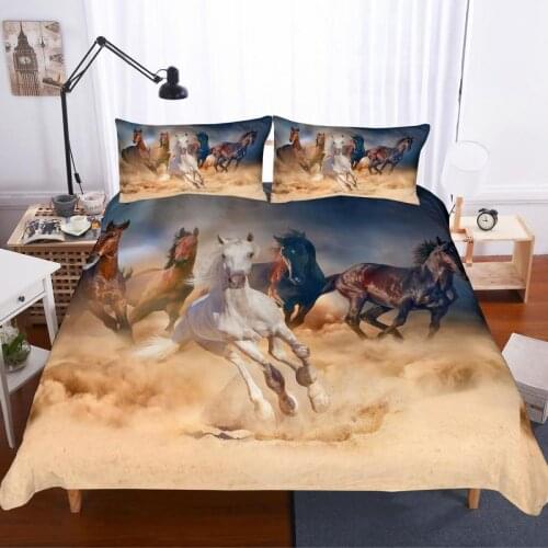 Fanaijia 3d horse king size bedding set animal print Duvet Cover with pillowcase 2/3pcs set king Bed Set Bedclothes