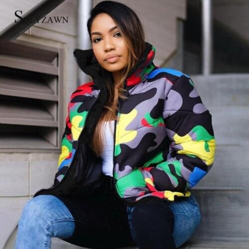 Womens Camouflage Puffer Jacket Winter Female Turtleneck Camo Print Bubble Parka Coat Fashion Harajuku Mens Warm Thick Clothes