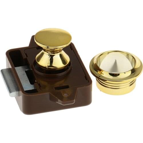 Convenient Use Caravan Mini Push Button Cupboard Door Handle Catch 26mm Dia