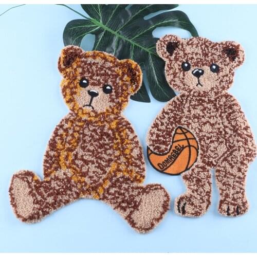 Cartoon plush doll brown bear DIY decorative large patch sewn on the sweater. Personalized towel embroidery accessories