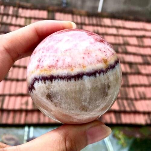 Natural Pork Stone Spheres Hand Carved Polished Crystal Balls Healing Stones Gemstones For Home Decoration