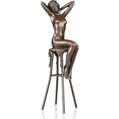 Sexy Modern Nude Female Stretching Bronze Statue Hot Beauty Girl Sculpture Naked Woman Figurine Art Decor Ornament