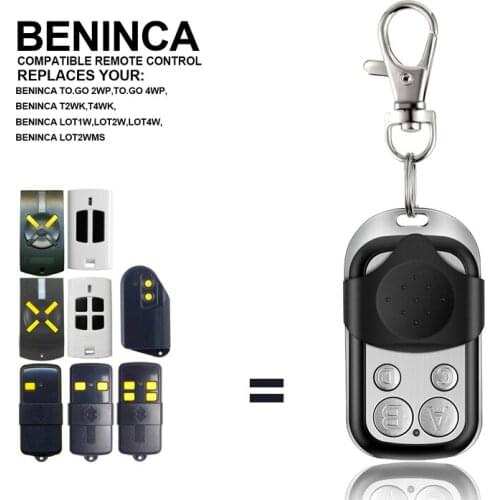 Garage Door Remote Control BENINCA TO GO 2WP 4WP 433MHz 433.92 Fixed Code 4CH Face to face Clone Command Keychain High Quality