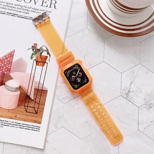 Transparent Sport Strap for Apple Watch Band Series 6 1 2 3 4 5 Silicone Band for Iwatch 5 4 Strap 38mm 40mm 42mm 44mm Wirst