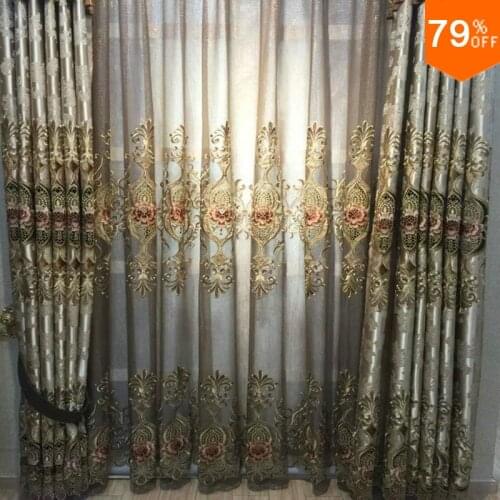 Luxury curtains living room decorative window curtain Romance embroidery transparency curtains types bay window curtain patterns