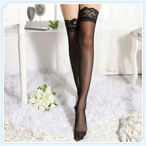 FX Erotic Ms. Long Tube Over The Knee Lace Stockings Sexy Transparent Slim Net Stocks lingerie