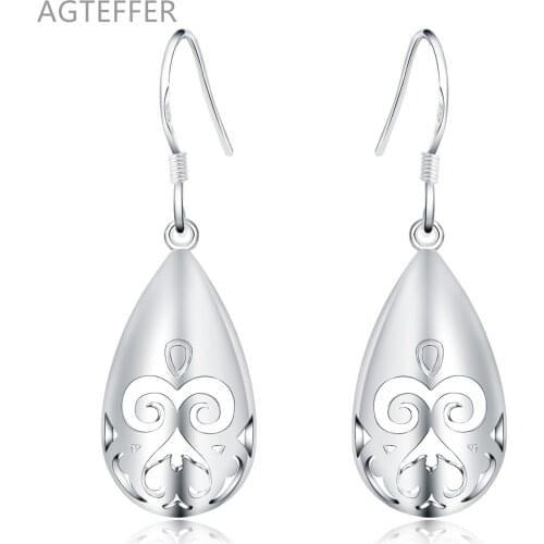 AGTEFFER 925 Sterling Silver Grimace Water Droplets / Raindrops Earring For Women Wedding Engagement Halloween Party Jewelry